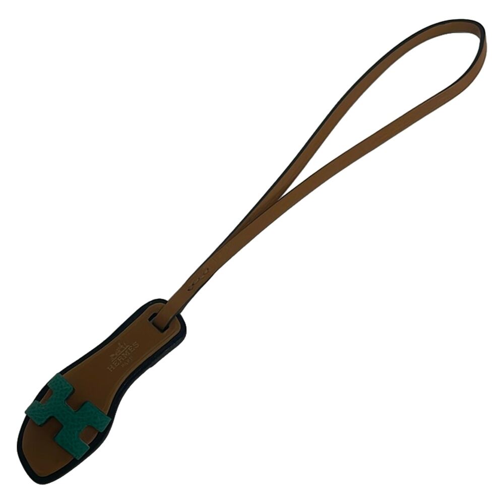 Hermès Oran Nano Bag Charm Vert Jade Natural Sable Black Veau Epsom Veau Butler